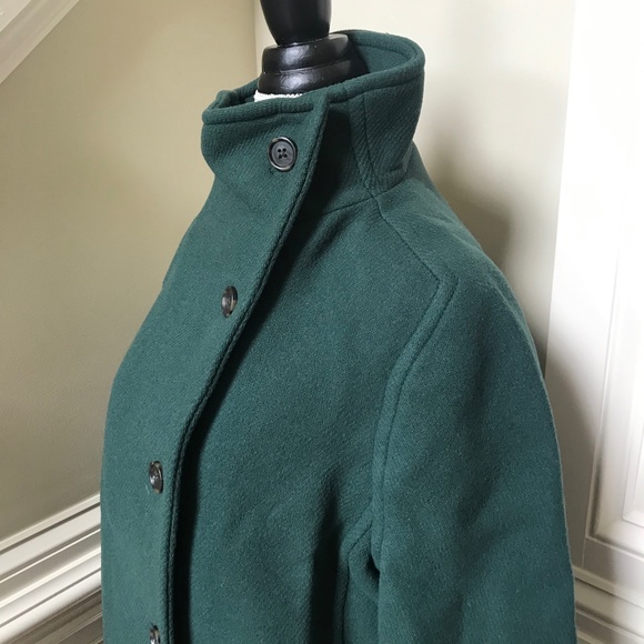 JCREW Villa Cocoon Coat Womens 2 Green Mid Length Stadium Cloth Wool BA538 - Picture 8 of 13